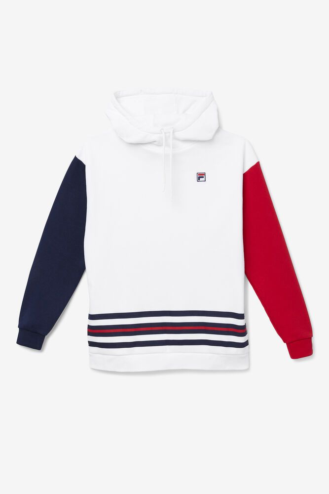 Fila Indu Hoodie White/Navy/Red - Womens - 73064BCNH